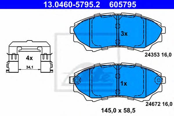 Ate Brake pad set – price 211 PLN