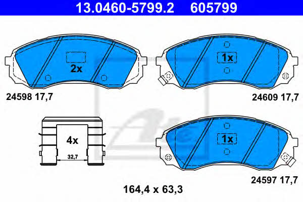 Ate Brake pad set – price 319 PLN