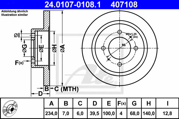 Ate Rear solid brake disc – price [object Object] PLN
