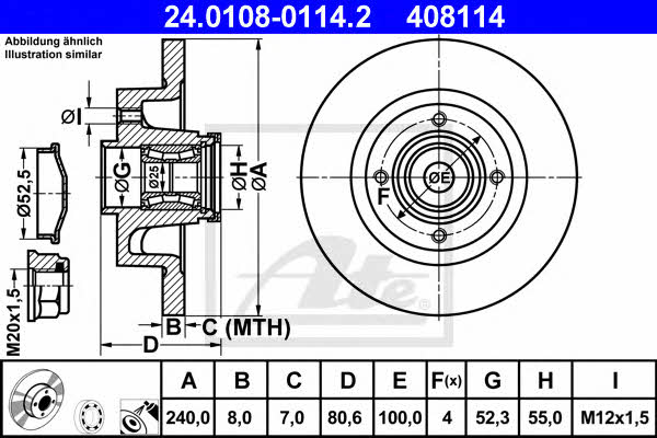Ate Rear solid brake disc – price [object Object] PLN