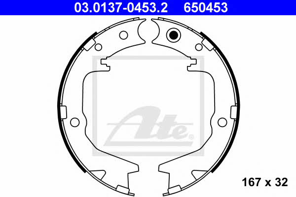 Parking brake shoes Mitsubishi: 03013704532 Ate Handbrake shoes