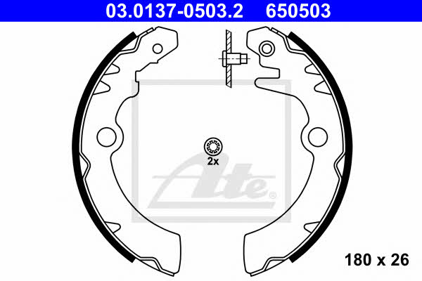 Brake shoe set Suzuki Alto: 03013705032 Ate Brake shoe set