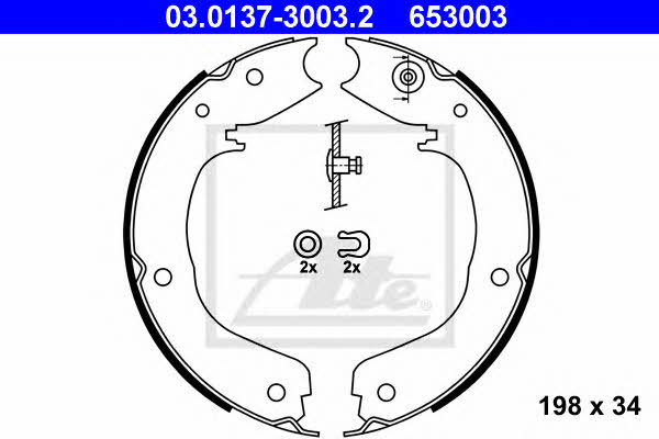 Ate 03.0137-3003.2 Parking brake shoes 03013730032