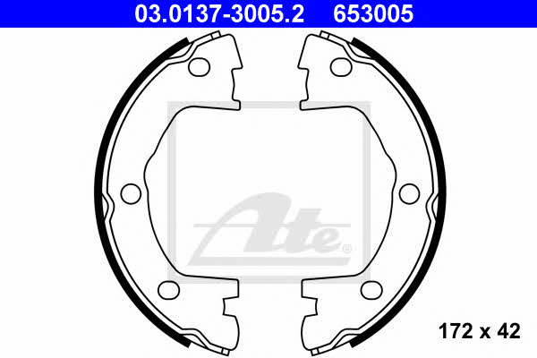 Ate 03.0137-3005.2 Parking brake shoes 03013730052