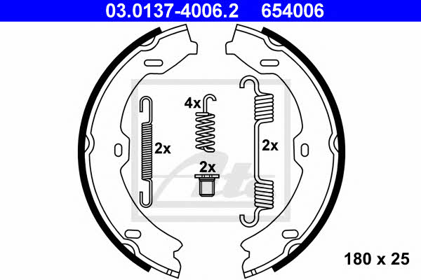 Ate 03.0137-4006.2 Parking brake shoes 03013740062