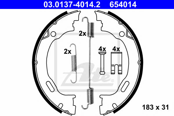 Ate 03.0137-4014.2 Parking brake shoes 03013740142