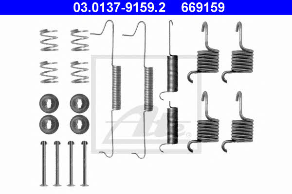 Ate 03.0137-9159.2 Mounting kit brake pads 03013791592