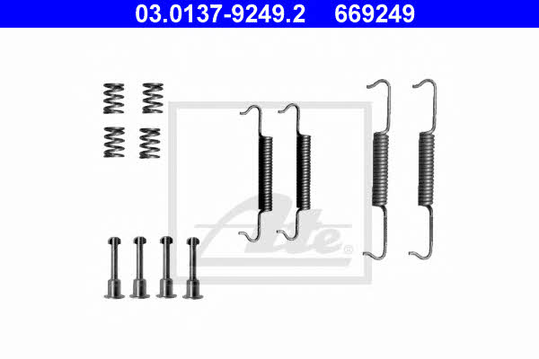 Rear brake pad fitting kit Peugeot 607: 03013792492 Ate Brake pad fitting kit