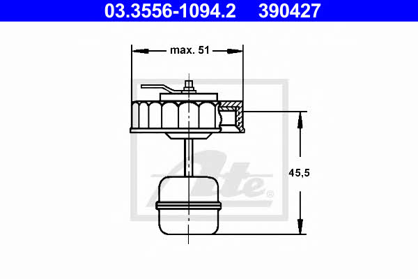 Ate 03.3556-1094.2 Brake fluid reservoir cap 03355610942
