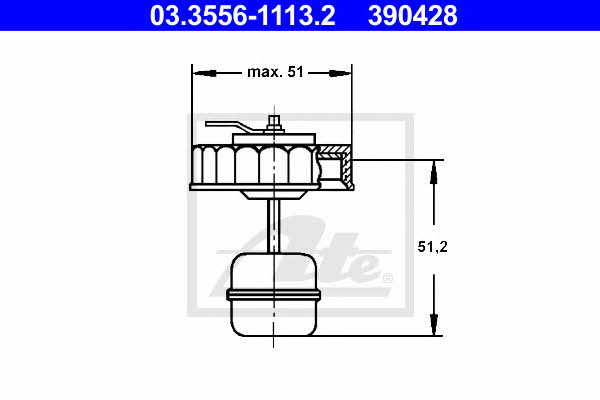 Ate 03.3556-1113.2 Brake fluid reservoir cap 03355611132