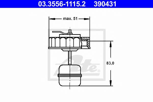 Ate 03.3556-1115.2 Brake fluid reservoir cap 03355611152