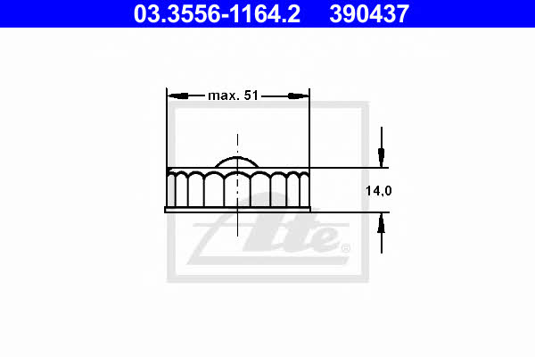 Ate 03.3556-1164.2 Brake fluid reservoir cap 03355611642