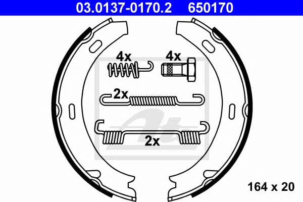 03013701702 Ate Handbrake shoes