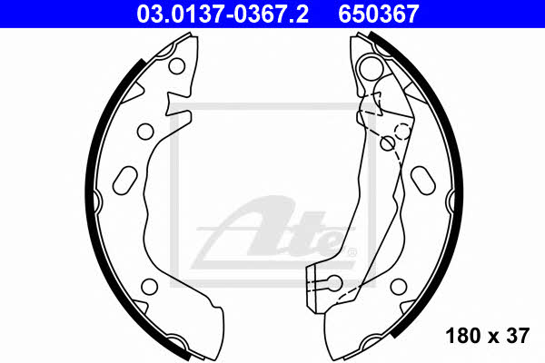 Ate 03.0137-0367.2 Brake shoe set 03013703672