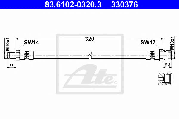 Ate 83.6102-0320.3 Brake Hose 83610203203