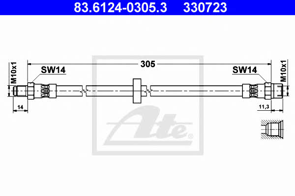 Ate 83.6124-0305.3 Brake Hose 83612403053