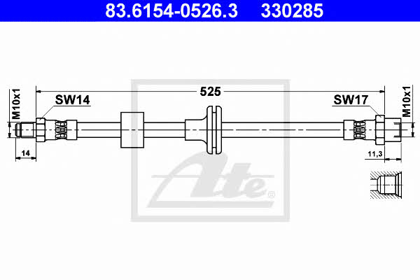 Ate 83.6154-0526.3 Brake Hose 83615405263