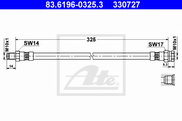 Ate 83.6196-0325.3 Brake Hose 83619603253