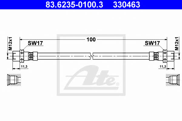 Ate 83.6235-0100.3 Brake Hose 83623501003