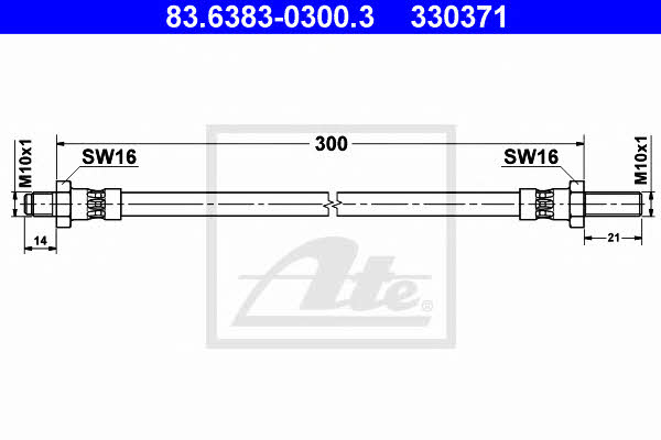 Ate 83.6383-0300.3 Brake Hose 83638303003