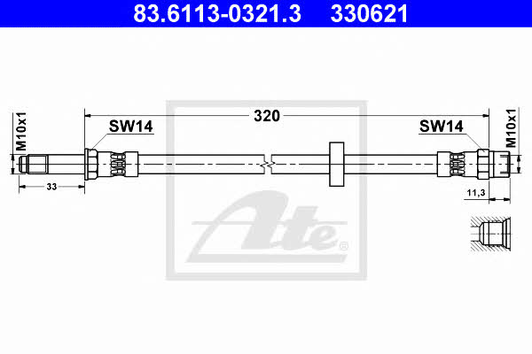 Ate 83.6113-0321.3 Brake Hose 83611303213