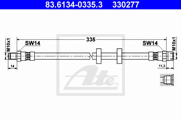 Ate 83.6134-0335.3 Brake Hose 83613403353