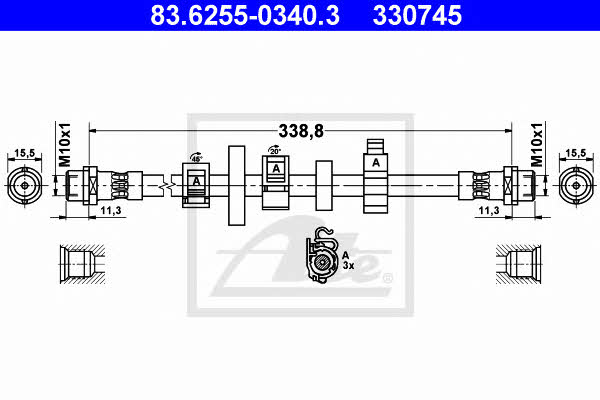 Ate 83.6255-0340.3 Brake Hose 83625503403