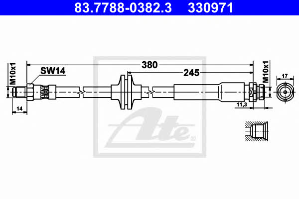 Ate 83.7788-0382.3 Brake Hose 83778803823