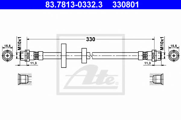 Ate 83.7813-0332.3 Brake Hose 83781303323 83781303323 Ate Brake Hose