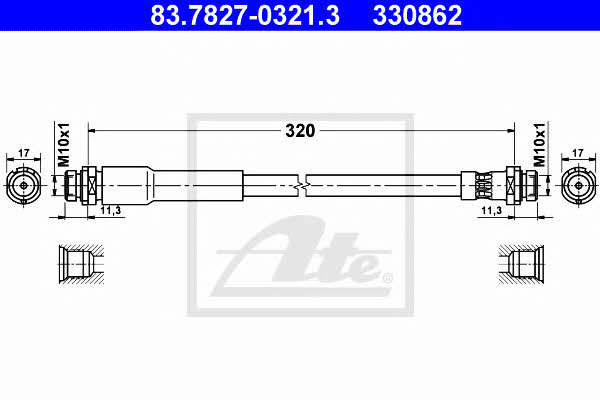 Ate 83.7827-0321.3 Brake Hose 83782703213