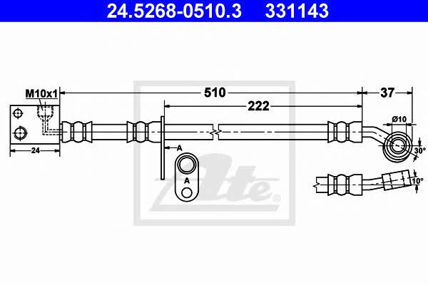 Ate 24.5268-0510.3 Brake Hose 24526805103