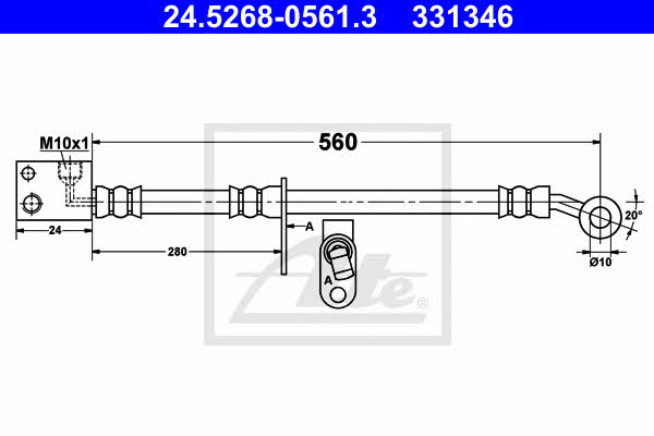 Ate 24.5268-0561.3 Brake Hose 24526805613