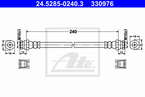 Ate 24.5285-0240.3 Brake Hose 24528502403