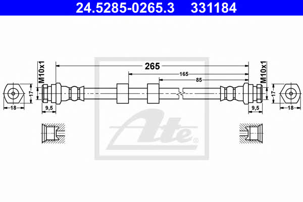 Ate 24.5285-0265.3 Brake Hose 24528502653