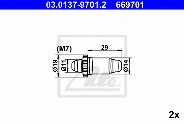 Ate 03.0137-9701.2 Mounting kit brake pads 03013797012