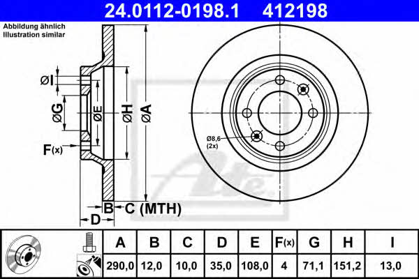 Ate Rear solid brake disc – price [object Object] PLN