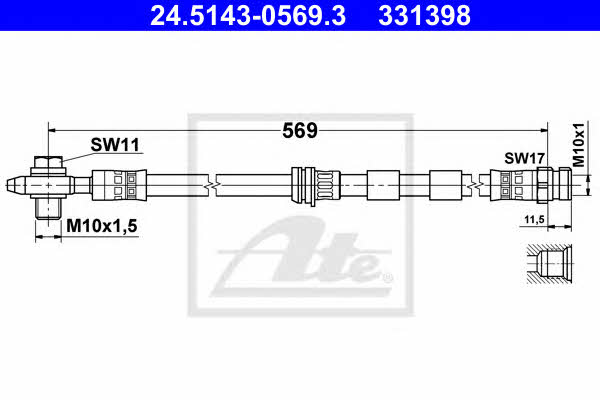 Ate Brake Hose – price [object Object] PLN