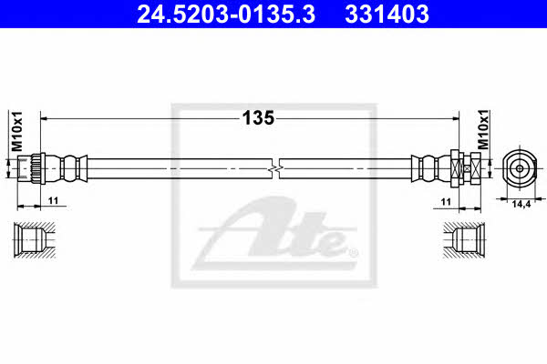 Ate 24.5203-0135.3 Brake Hose 24520301353