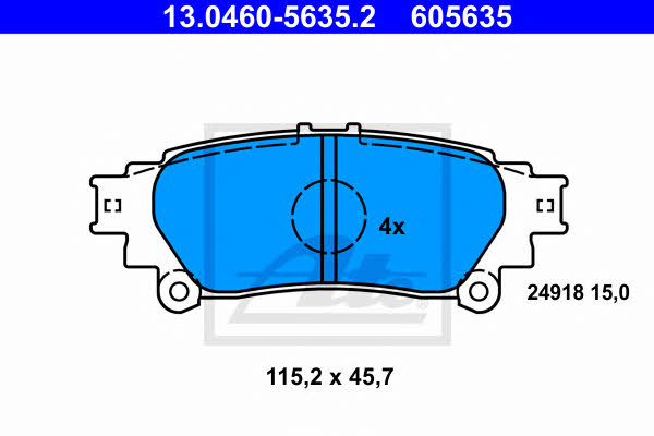 Ate 13.0460-5635.2 Brake Pad Set, disc brake 13046056352