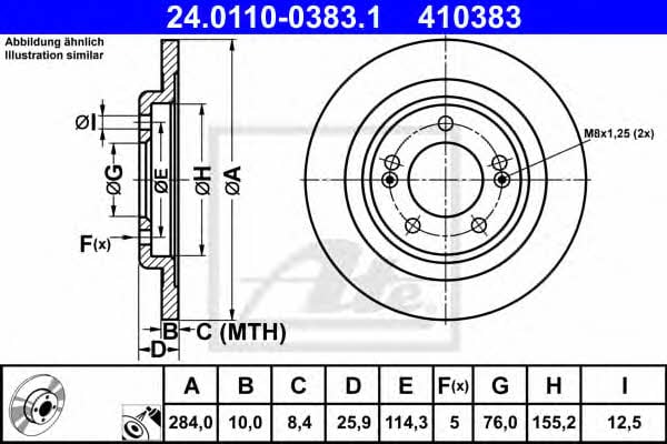 Ate Brake disc – price 207 PLN