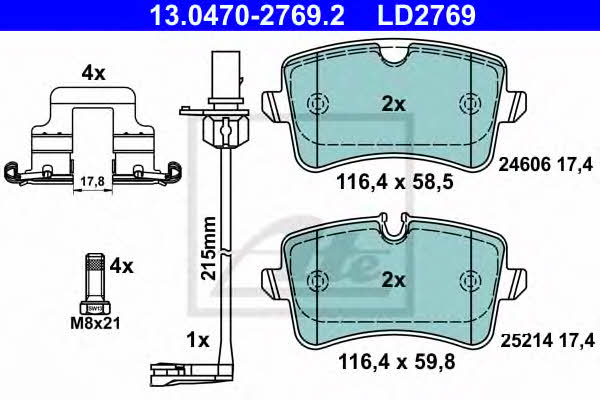 Ate ATE CERAMIC disc brake pads, set – price 388 PLN
