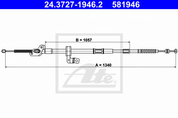 Ate 24.3727-1946.2 Parking brake cable, right 24372719462