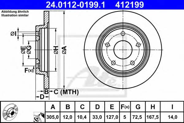 Ate Rear solid brake disc – price [object Object] PLN
