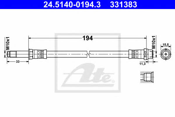 Ate 24.5140-0194.3 Brake Hose 24514001943