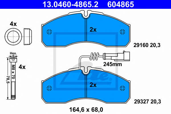 Ate Brake Pad Set, disc brake – price 311 PLN