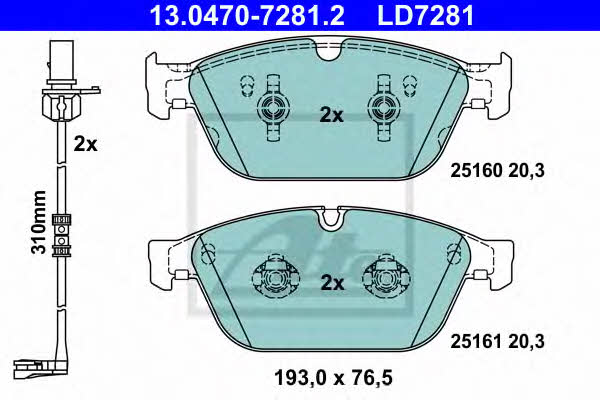 Ate ATE CERAMIC disc brake pads, set – price 786 PLN