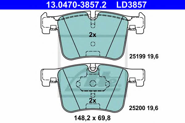 Ate 13.0470-3857.2 ATE CERAMIC disc brake pads, set 13047038572
