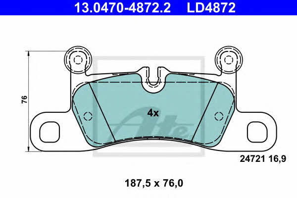 Ate 13.0470-4872.2 ATE CERAMIC disc brake pads, set 13047048722
