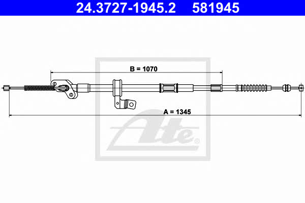 Ate 24.3727-1945.2 Parking brake cable left 24372719452