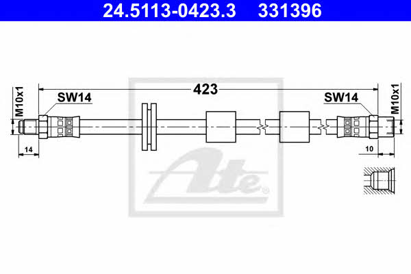 Ate 24.5113-0423.3 Brake Hose 24511304233